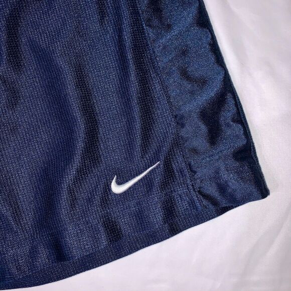 Nike 90s Vintage Basketball Shorts Dazzle Silky Glanz Shiny Navy Blue Nylon - Picture 3 of 8
